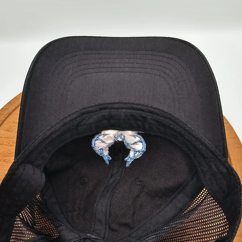 Realtree Fishing Trucker Hat Black Mesh Back‎ Snapback Cap Blue Logo OSFM